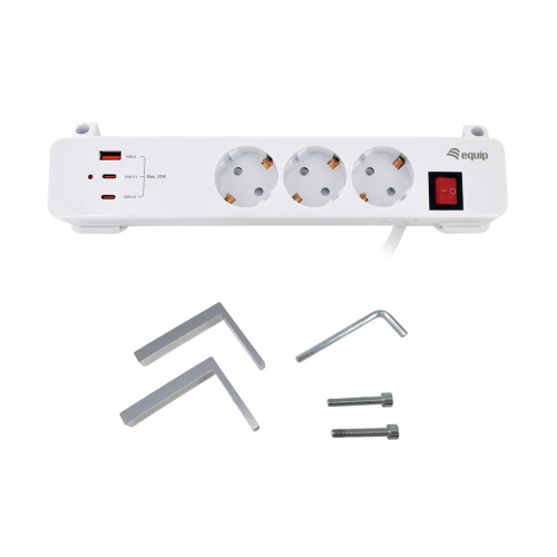 Equip 245556 rozgałęziacz 2 m 3 x gniazdo sieciowe Wewnętrzna Biały-25174004