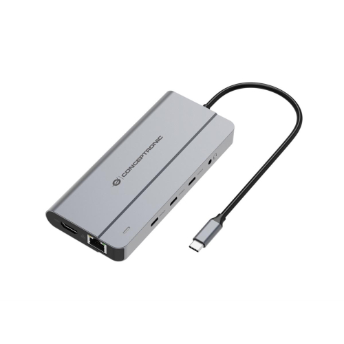 Conceptronic DONN34G stacja dokująca Przewodowa USB 3.2 Gen 2 (3.1 Gen 2) Type-C Szary