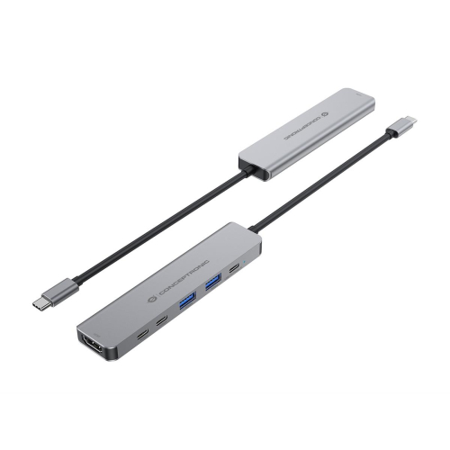 Conceptronic DONN33G stacja dokująca Przewodowa USB 3.2 Gen 1 (3.1 Gen 1) Type-C Srebrny-25174012