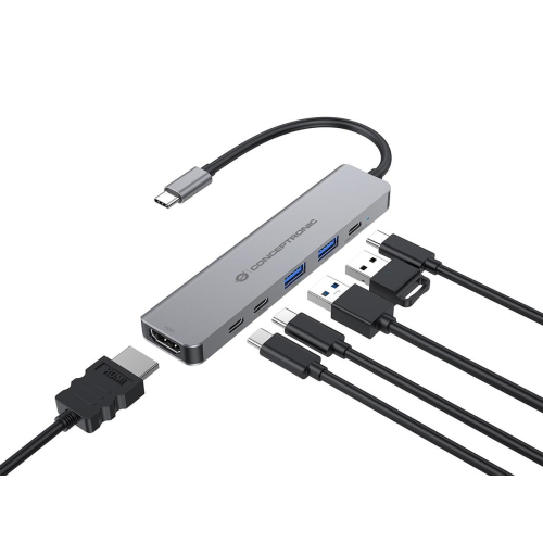 Conceptronic DONN33G stacja dokująca Przewodowa USB 3.2 Gen 1 (3.1 Gen 1) Type-C Srebrny-25174014