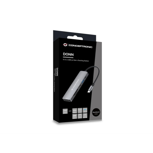 Conceptronic DONN11G stacja dokująca Przewodowa USB 3.2 Gen 1 (3.1 Gen 1) Type-C Szary-25174026
