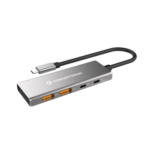 Conceptronic HUBBIES15G huby i koncentratory USB 3.2 Gen 2 (3.1 Gen 2) Type-C 10000 Mbit/s Szary