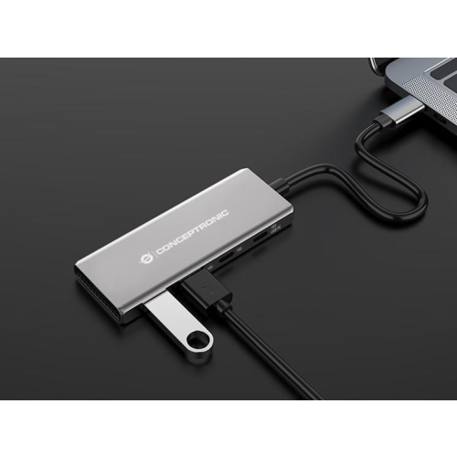 Conceptronic HUBBIES15G huby i koncentratory USB 3.2 Gen 2 (3.1 Gen 2) Type-C 10000 Mbit/s Szary-25174032