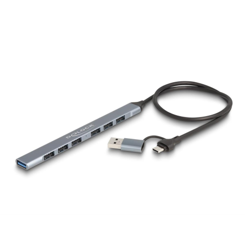 DeLOCK 64273 huby i koncentratory USB 3.2 Gen 1 (3.1 Gen 1) Type-C 5000 Mbit/s Szary