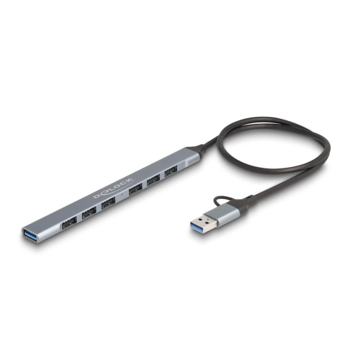 DeLOCK 64273 huby i koncentratory USB 3.2 Gen 1 (3.1 Gen 1) Type-C 5000 Mbit/s Szary-25174077