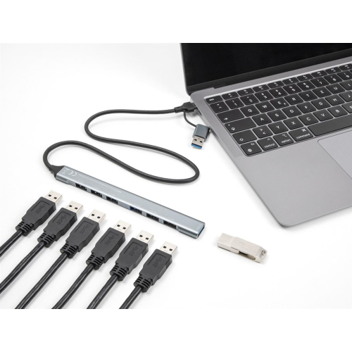 DeLOCK 64273 huby i koncentratory USB 3.2 Gen 1 (3.1 Gen 1) Type-C 5000 Mbit/s Szary-25174078