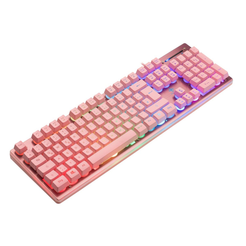 Deltaco Gaming GAM-021-RGB-P-DE klawiatura USB QWERTZ Niemiecki Różowy-25174290