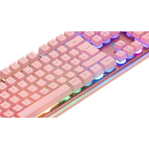 Deltaco Gaming GAM-021-RGB-P-DE klawiatura USB QWERTZ Niemiecki Różowy-25174291