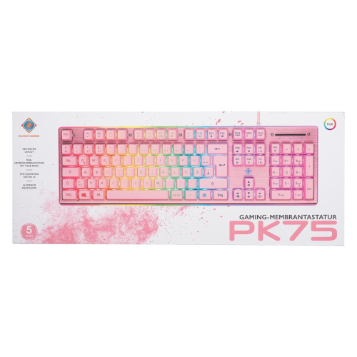 Deltaco Gaming GAM-021-RGB-P-DE klawiatura USB QWERTZ Niemiecki Różowy-25174294