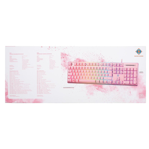 Deltaco Gaming GAM-021-RGB-P-DE klawiatura USB QWERTZ Niemiecki Różowy-25174296
