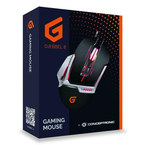Conceptronic DJEBBEL 8 myszka Gaming Dla praworęcznych USB Typu-A Optyczny 4000 DPI-25174798