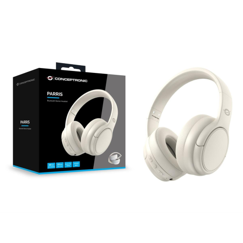Conceptronic PARRIS03C słuchawki/zestaw słuchawkowy Przewodowy i Bezprzewodowy Opaska na głowę Muzyka Bluetooth Krem