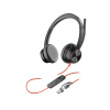 Zestaw słuchawkowy POLY Blackwire 8225 Stereo 8X225AA USB-C z certyfikatem Microsoft Teams + przejściówka USB-C/A-252