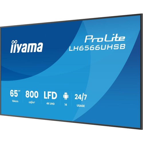 iiyama LH6566UHSB-B1AG signage display Płaski panel Digital Signage 165,1 cm (65