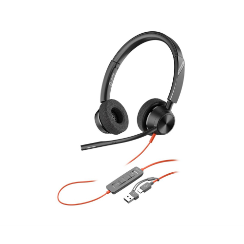 Poly Blackwire 3320 Stereo USB-C Headset +USB-C/A Adapter-25290766