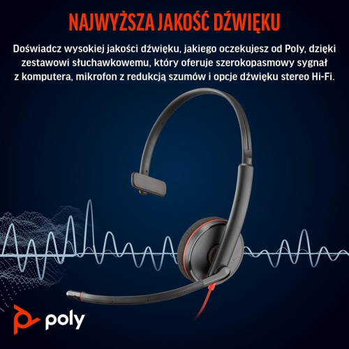 Poly Blackwire 3210 Monaural USB-C Headset +USB-C/A Adapter-25290938
