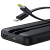 Powerbank Baseus Lipow 10000mAh 22.5W z podwójnym wbudowanym kablem z wyświetlaczem (z dodatkowym czarnym kablem Baseu