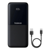 Powerbank Baseus Lipow 10000mAh 22.5W z podwójnym wbudowanym kablem z wyświetlaczem (z dodatkowym czarnym kablem Baseu