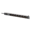 Digitus DN-95441 rozdzielacz zasilania PDU 7 x gniazdo sieciowe 1U Czarny, Srebrny