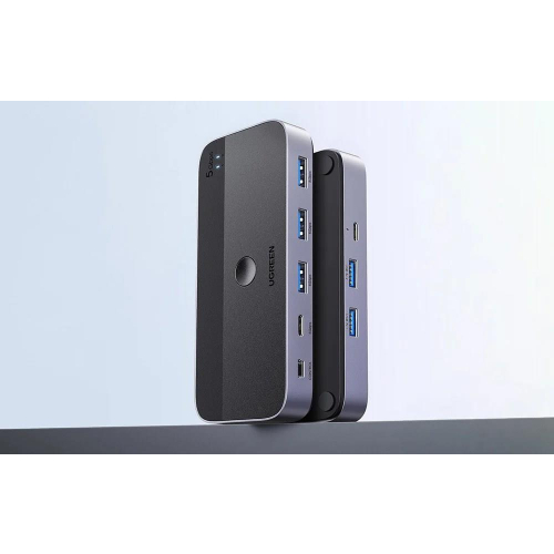 Ugreen Przełącznik switch USB 3.0 CM662, 2X4 out (czarny)-25330405