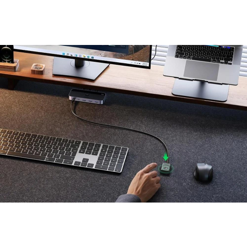 Ugreen Przełącznik switch USB 3.0 CM662, 2X4 out (czarny)-25330408