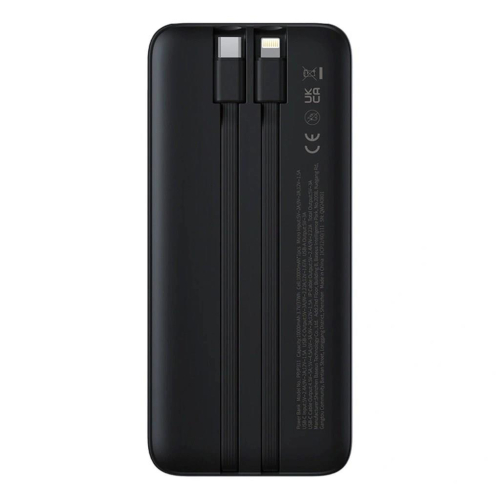 Powerbank Baseus Lipow 10000mAh 22.5W z podwójnym wbudowanym kablem z wyświetlaczem (z dodatkowym czarnym kablem Baseu