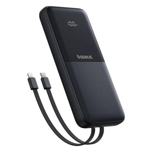 Powerbank Baseus Lipow 10000mAh 22.5W z podwójnym wbudowanym kablem z wyświetlaczem (z dodatkowym czarnym kablem Baseu