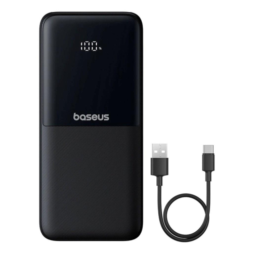 Powerbank Baseus Lipow 10000mAh 22.5W z podwójnym wbudowanym kablem z wyświetlaczem (z dodatkowym czarnym kablem Baseu