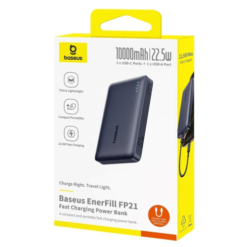 Powerbank Baseus EnerFill FP21 10000mAh 22.5W USB-A - USB-C - czarny-25333614