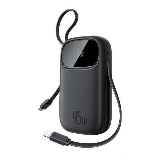 Powerbank Baseus EnerFill FC31 QPow3 20000mAh 45W z wyświetlaczem z kablami USB-C i Lightning - czarny-25333627