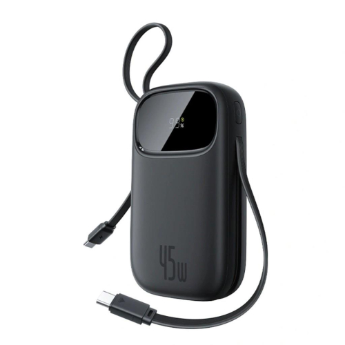 Powerbank Baseus EnerFill FC31 QPow3 20000mAh 45W z wyświetlaczem cyfrowym z 2 wbudowanymi kablami USB-C - czarny-25333