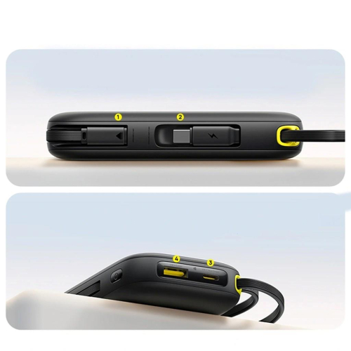 Powerbank Baseus EnerFill FC31 QPow3 20000mAh 45W z wyświetlaczem cyfrowym z 2 wbudowanymi kablami USB-C - czarny-25333