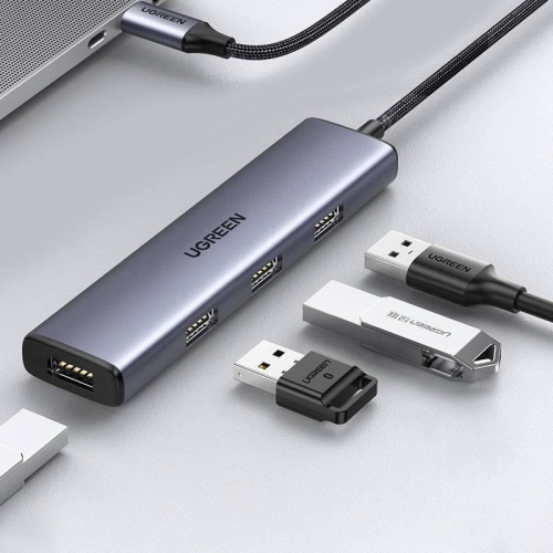 Ugreen rozdzielacz HUB USB Typ C - 4x USB 3.2 Gen 1 srebrny-25347051