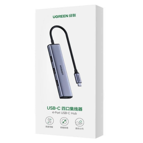 Ugreen rozdzielacz HUB USB Typ C - 4x USB 3.2 Gen 1 srebrny-25347053