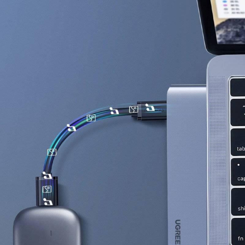 Ugreen wielofunkcyjny HUB 2x USB Typ C na USB Typ C PD (Thunderbolt 3, 100W, 4K@60 Hz, 10 Gbps) / HDMI 4K@30 Hz / 3x US