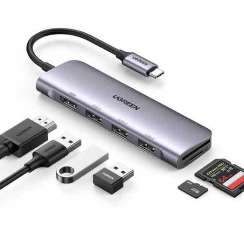 Ugreen Adapter HUB CM511 USB-C do HDMI, 3x USB-A 3.0, SD/TF-25347103