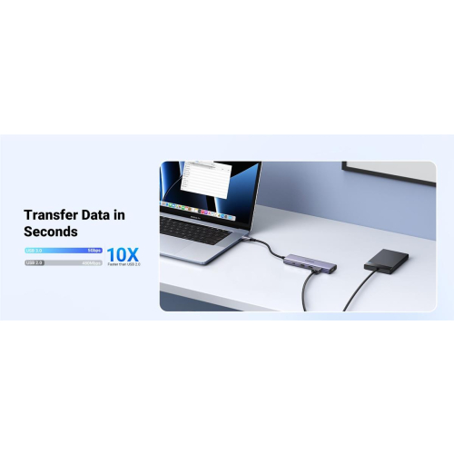 Ugreen Adapter HUB CM511 USB-C do HDMI, 3x USB-A 3.0, SD/TF-25347111