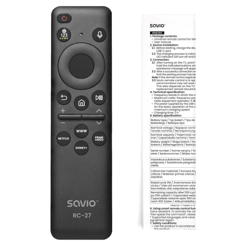 SAVIO PILOT UNIWERSALNY/ZAMIENNIK DO TV SAMSUNG - SMART TV RC-27-25362168