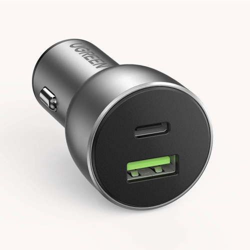 Ugreen ładowarka samochodowa USB / USB Typ C Quick Charge 3.0 Power Delivery 36 W 3 A szary-25365268