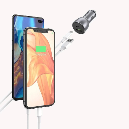 Ugreen ładowarka samochodowa USB / USB Typ C Quick Charge 3.0 Power Delivery 36 W 3 A szary-25365271