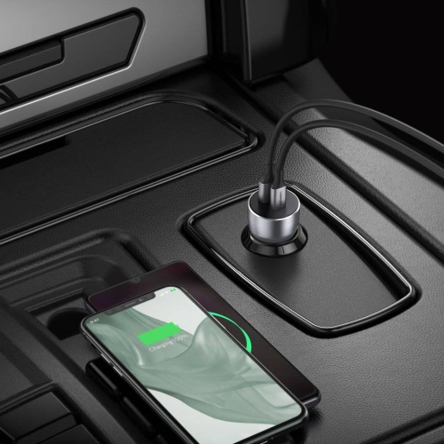 Ugreen ładowarka samochodowa USB / USB Typ C Quick Charge 3.0 Power Delivery 36 W 3 A szary-25365275