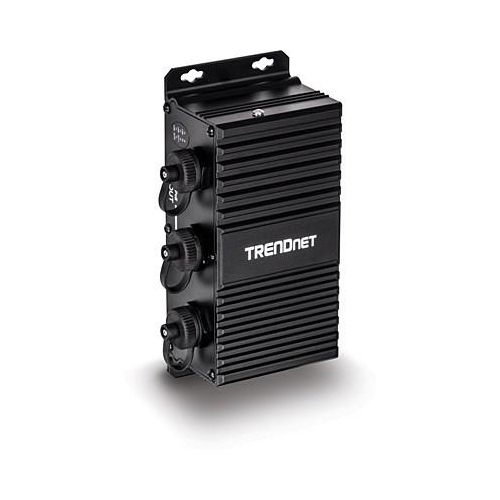 TRENDnet 2-portowy przemysłowy zewnętrzny przedłużacz Gbit UPoE 100m