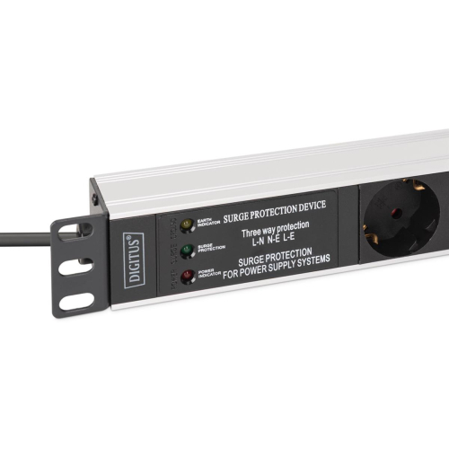 Digitus DN-95441 rozdzielacz zasilania PDU 7 x gniazdo sieciowe 1U Czarny, Srebrny-25391863