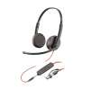Poly Blackwire 3225 Stereo USB-C Headset +3.5mm Plug +USB-C/A Adapter (Bulk)-25406427