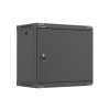 Szafa instalacyjna rack wisząca 19 cali 9U 540x350mm czarna drzwi pełen metal (flat pack)