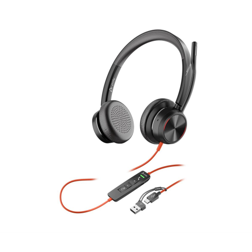 Zestaw słuchawkowy POLY Blackwire 8225 Stereo 8X225AA USB-C z certyfikatem Microsoft Teams + przejściówka USB-C/A-254