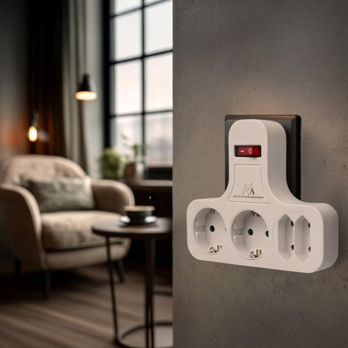 Gniazdko prądowe x4 z wyłącznikiem typ F MCE224 G-25483348
