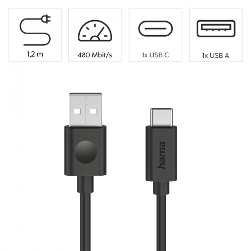 Kabel usb-a usb-c entry level 60W 1,2m czarny-25484779