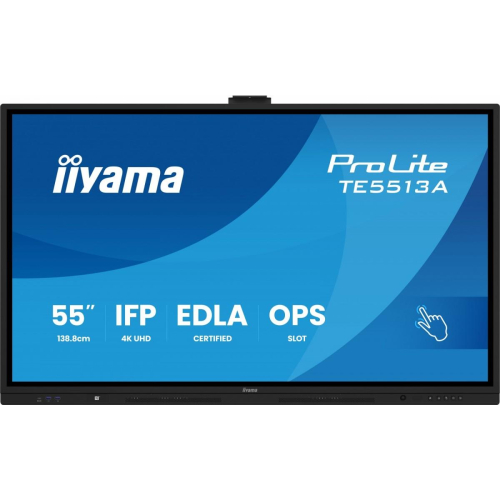 Monitor 55 cali ProLite TE5513A-B3AG INFRARED,40pkt,IPS,4K,500cd,1200:1,8ms WiFi,USB, ANDROID 14, Google EDLA,2x20W, uchwyt ścienny
