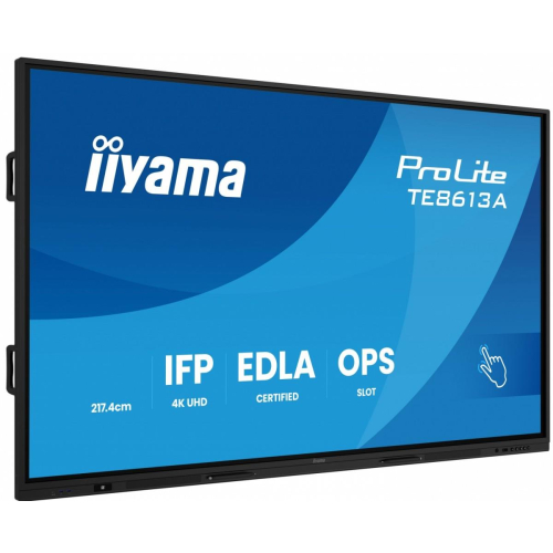 Monitor 86 cali TE8613A-B3AG INFRARED, 40pkt, IPS, 4K, 7H, 500cd/m2, WiFi, USB, ANDROID 14, Google EDLA, 2x20W, uchwyt 